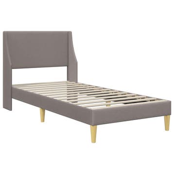 vidaXL Bedframe Taupe 90 x 190 cm Stof, Verzenden, Nieuw, Eenpersoons, Stof