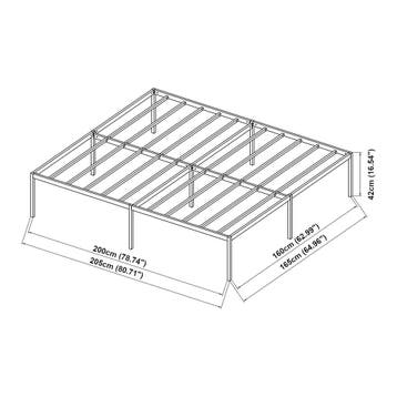 Metalen bed tweepersoonsbed Vårdö met bedbodem 160x200 cm zw, Verzenden, Nieuw