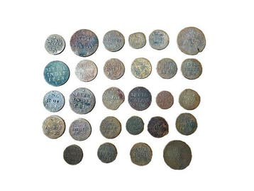 Nederlands-Indië. Mixed Lot of 28 Copper Coins 19th Century