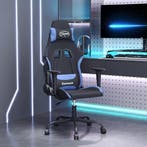 vidaXL Gamestoel stof zwart en blauw, Verzenden, Nieuw, Blauw