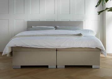 ACTIE! Boxspring Andorra 140 200 Beige, Huis en Inrichting, Slaapkamer | Boxsprings, Verzenden, Beige, Nieuw, 140 cm