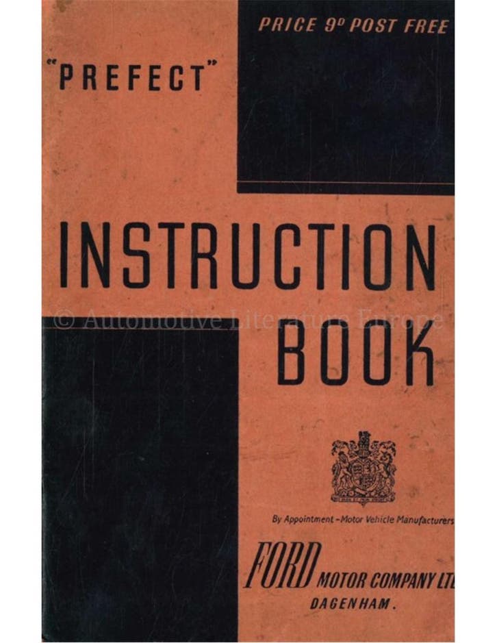 1947 FORD PREFECT INSTRUCTIEBOEKJE ENGELS, Auto diversen, Handleidingen en Instructieboekjes