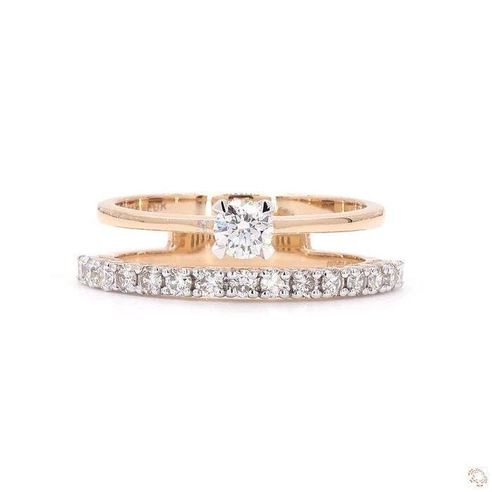 Ring - 18 karaat Roségoud - 0.67ct. tw. Diamant (Natuurlijk), Sieraden, Tassen en Uiterlijk, Ringen