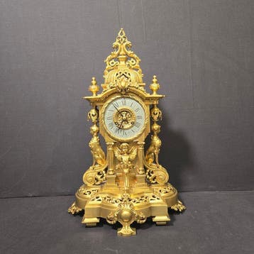 Tafelklok Lodewijk XVI-stijl - Verguld brons - 1850-1900 -, Antiek en Kunst, Antiek | Klokken