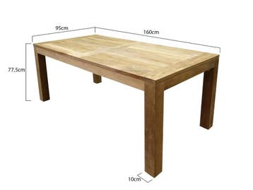 Showroommodel Krista dining tuintafel 160x95xH77,5 cm teak, Tuin en Terras, Ophalen of Verzenden, Nieuw