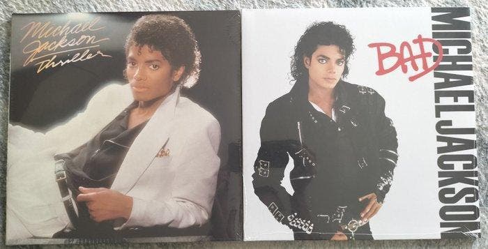 Michael Jackson - Thriller & Bad - LP albums (meerdere, Cd's en Dvd's, Vinyl Singles