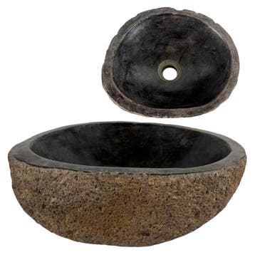Wasbak | Wastafel | Natuursteen | 30-35x25-30cm | Ovaal, Verzenden, Nieuw