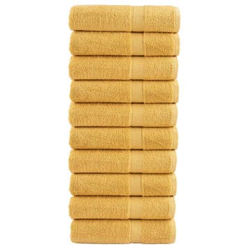 vidaXL Badhanddoeken SOLUND 10 st 600 g/m² 70x140 cm, Verzenden, Nieuw, Goud