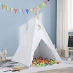 vidaXL Teepee Tent Wit 120 x 120 x 150 cm Stof en Plastic, Kinderen en Baby's, Verzenden, Nieuw