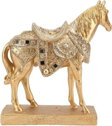 sculptuur, Gold Horse Sculpture – Symbolic Resin Ornament of, Huis en Inrichting, Nieuw