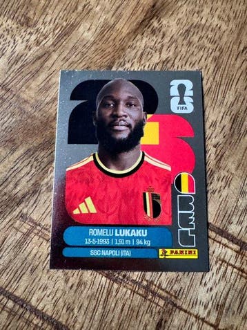 2026 Panini World Cup Stickers Romelu Lukaku BEL 20 Foil - 1, Nieuw