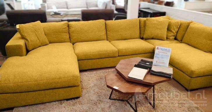 U-Bankstel Sloterdijk - loungebanken - Goud, Huis en Inrichting, Banken | Sofa's en Chaises Longues, 150 cm of meer, Nieuw, 300 cm of meer