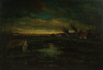 Henk Bies (1928-2006) - Donker landschap - cm 85 x 112