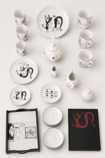 Tafelservies voor 6 (54) - Parian ware - Tintin: De Blauwe