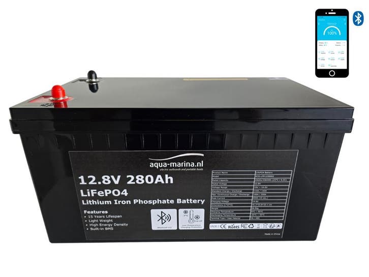 Aqua Marina LiFePO4 12V 280Ah accu smart, krachtig bluetooth, Auto-onderdelen, Accu's en Toebehoren, Nieuw, Ophalen of Verzenden