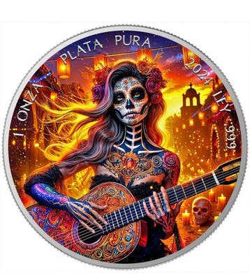 Mexico. 1 Onza 2024 Morning - Dia de los Muertos Guitar , 1