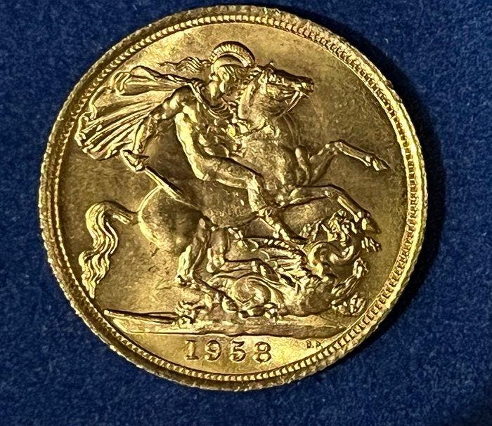 Verenigd Koninkrijk. Sovereign 1958 Elizabeth II, Postzegels en Munten, Munten | Europa | Niet-Euromunten