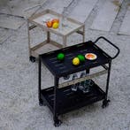Serveerwagen Bard metalen outdoor trolley zwart casa.pro, Verzenden