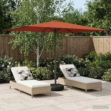 vidaXL Tuinparasol met Basis 200 x 300 cm Polyester, Verzenden, Nieuw, 1 tot 2 meter