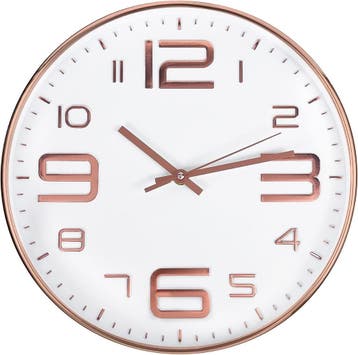 Wandklok 30cm rosegoud - retourdeal 28% korting, Huis en Inrichting, Woonaccessoires | Klokken, Ophalen of Verzenden, Nieuw, Wandklok