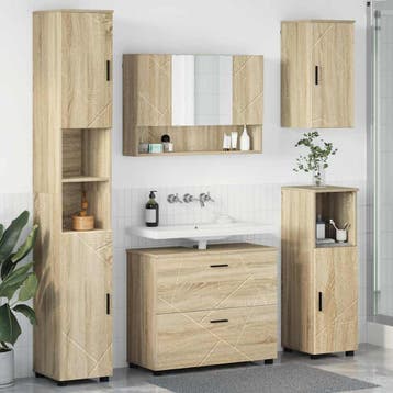 vidaXL Badkamermeubelset 5 st Sonoma Eiken 35 x 30 x 192 cm, Huis en Inrichting, Verzenden, Nieuw, Overige typen