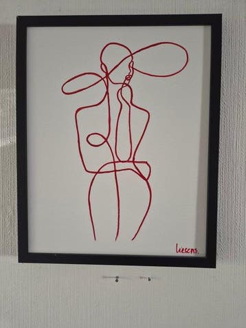 Liesens - She is a lady (handpainted on canvas) met lijst