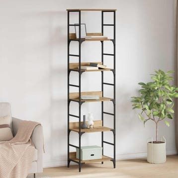 vidaXL Boekenkast 5-laags 50 x 33 x 188,5 cm Bewerkt hout, Huis en Inrichting, Minder dan 50 cm, Verzenden, Nieuw, 150 tot 200 cm