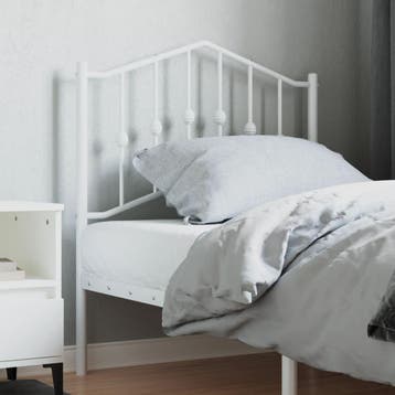 vidaXL Vervangend hoofdbord 80 cm metaal wit, Verzenden, Nieuw, Zwart, Metaal