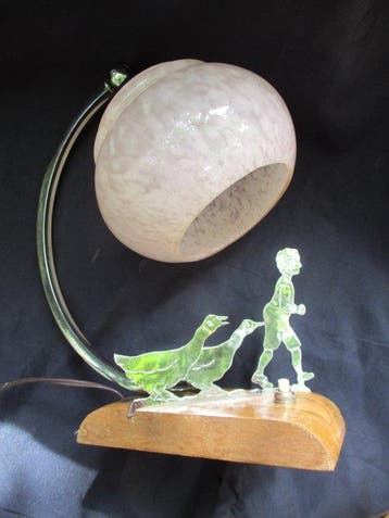 Lamp - Art Deco. Verstelbare bureaulamp. Chromen metaal