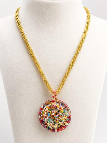 24 karaat - Murano-glas, Geel goud - Ketting met hanger -