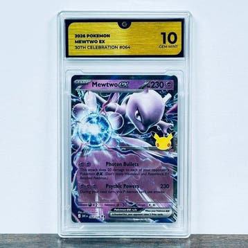Pokémon Graded card - Mewtwo ex 064- 30th Anniversary –, Hobby en Vrije tijd, Nieuw