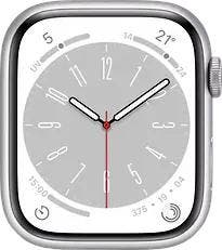 Apple Watch Series 8 45 mm aluminium kast zilver [Wi-Fi +, Verzenden, Gebruikt