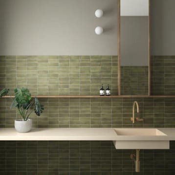 Vloertegel/Wandtegel Groen 5x15cm (Muurtegels), Keramiek, Nieuw, Minder dan 20 cm, 10 m² of meer
