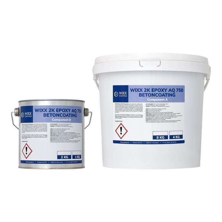Wixx 2K Epoxy AQ 750 Betoncoating RAL 9004 | Signaal Zwart, Doe-het-zelf en Verbouw, Verf, Beits en Lak, Verf, Zwart, Nieuw, Verzenden
