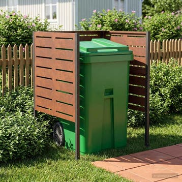 vidaXL Afvalcontainer scherm 85 x 85 x 113 cm weervast staal, Verzenden, Nieuw, IJzer
