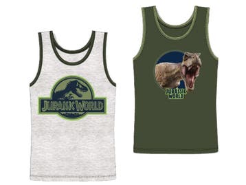 2 pack Jongens onderhemden - Jurassic World - Grijs/Groen, Verzenden, Nieuw