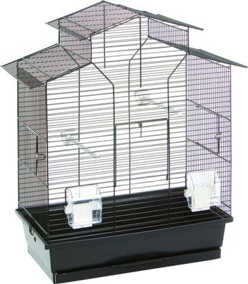 Vogelkooi Flamingo Numfor 1 Zwart – Parkietenkooi 51x30x6., Verzenden, Nieuw, Metaal, Vogelkooi