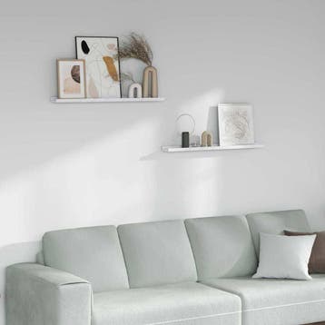 vidaXL Wandplank Muurmontage 2 st Wit Marmer 80 x 9 x 3 cm, Verzenden, Nieuw