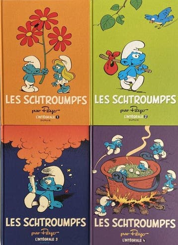 Les Schtroumpfs - Intégrale T1 à T4 - Série complète - 4x C, Boeken, Nieuw