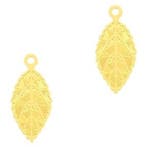 2x Hangers bohemian blaadje Goud (Bohemian bedels & hangers), Hobby en Vrije tijd, Kralen en Sieraden maken, Ophalen of Verzenden
