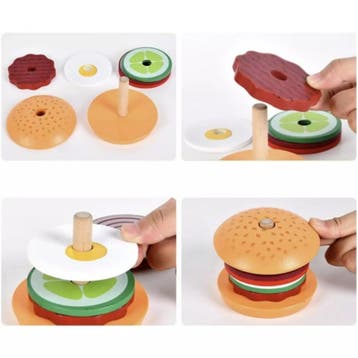Kruzzel Houten Burger Sorteerder - Educatief Speelplezier..., Ophalen of Verzenden, Nieuw