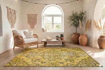Geen reserveprijs! Geel vintage - Vloerkleed - 275 cm - 140, Huis en Inrichting, Stoffering | Tapijten en Kleden, Nieuw
