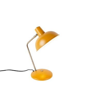Retro tafellamp geel met brons - Milou, Verzenden, Nieuw