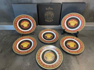 Rosenthal - Versace - Schotel (6) - Méduse Red - Porselein -