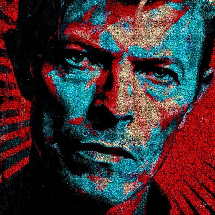 David Law - Crypto David Bowie VIII- Format XL 60x60, Antiek en Kunst, Kunst | Designobjecten