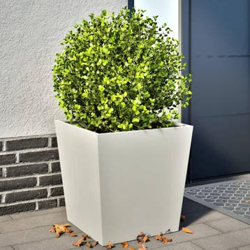 vidaXL Plantenbakken 2 st 50x50x50 cm staal wit, Verzenden, Nieuw, Metaal