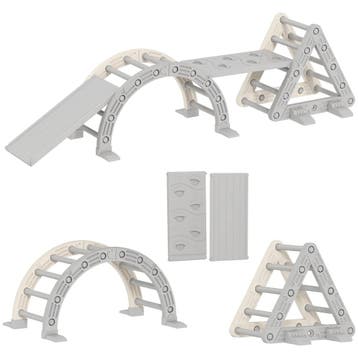 AIYAPLAY Indoor Klimrek, 5 In 1 Klimdriehoek Met Glijbaan, K, Verzenden, Nieuw
