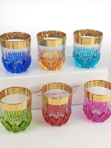 SECOLOVENTESIMO - Drinkservies (6) - Geen loodkristal, Gold
