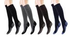 4 paar Kniekousen - Badstof zool - Zwart-Grijs-Bruin-Marine, Verzenden, Nieuw