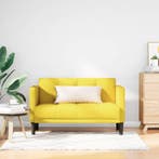 vidaXL Loveseat bank geel 111 cm stof, Verzenden, Nieuw, Stof
